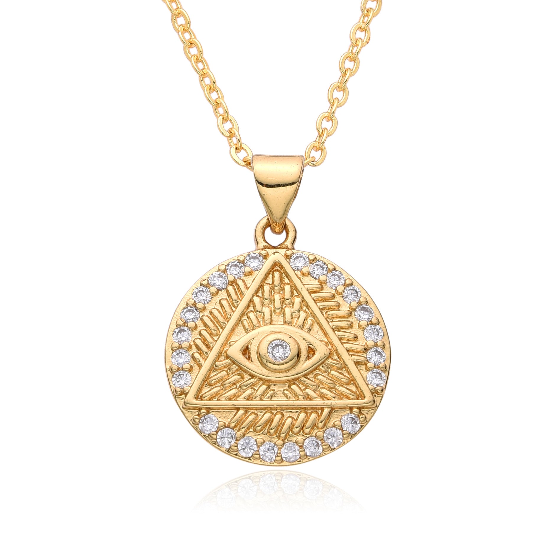 Wholesale Micro Set Devil Eye Small Shield Exotic Style Necklace